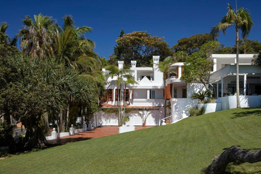 Raes on Wategos — a white Mediterranean property above Wategos Beach.